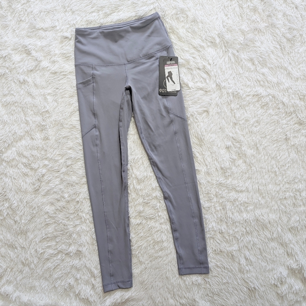 NWT 90 Degree by Reflex Grey Squat Proof High Waist Legging Size XS - Picture 4 of 13